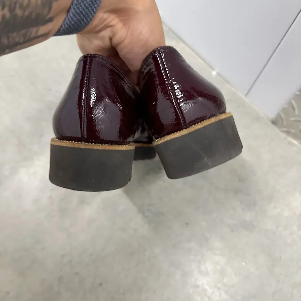 Paul Green Naomi Burgundy Patent Leather Lug Sole Loafer UK 5 US 7.5